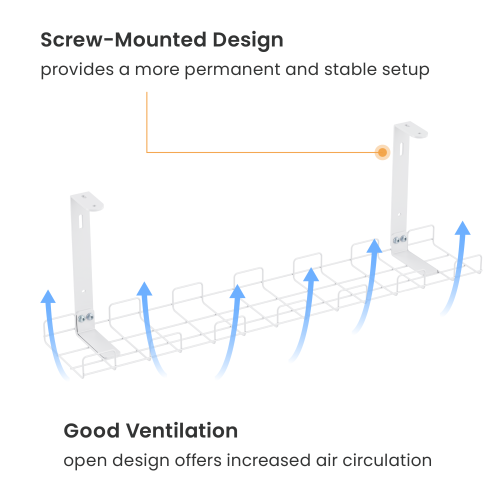 Medium Screw-Mounted Under-Desk Cable Management Tray CC11-14-2S  from china(chinese)
