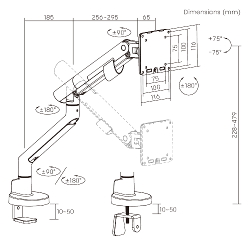 Nova Slim Mechanical Spring Monitor Arm LDT105-C012 Slim, Sleek, Smooth from china(chinese)