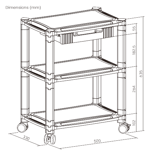 3-Tier Mobile Modular Multi-Purpose Smart Stand with Drawer and Shelf (Large Surface) AMS-5L Accommodate most laser or inkjet printers from china(chinese)