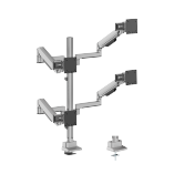 Modular Mechanical Spring Quad Monitor Arm with Sliders