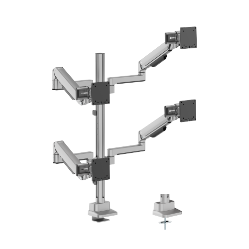 Modular Mechanical Spring Quad Monitor Arm with Sliders LDT86S-C048S Smooth adjustments, lasting performance. from china(chinese)