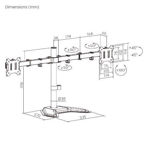 Economy Articulating Dual Monitor Stand LDT110-T024 Stable and Cost-Effective from china(chinese)