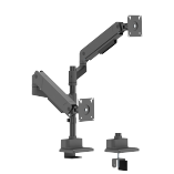 LIFTMAX Heavy-Duty Pole-Mounted Dual-Screen Mechanical Spring Monitor Arm
