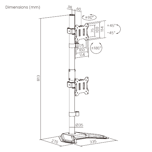 Economy Articulating Vertical Dual Monitor Stand LDT110-T02V Stable and Cost-Effective from china(chinese)