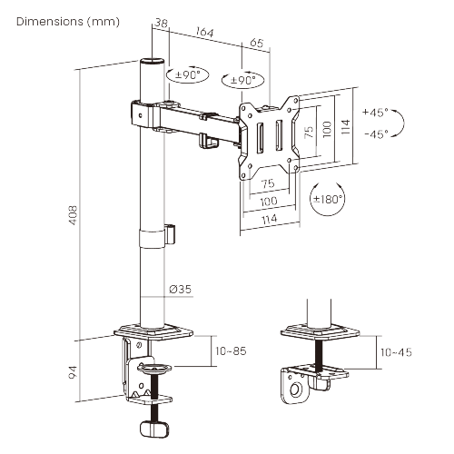 Economy Articulating Single Monitor Arm LDT110-C011 Stable and Cost-Effective from china(chinese)