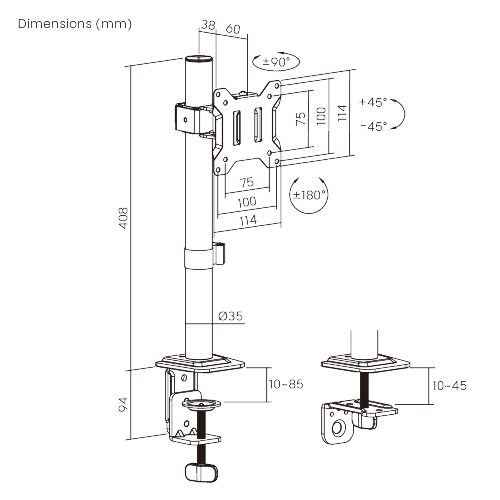 Economy Articulating Single Monitor Arm LDT110-C01 Stable and Cost-Effective from china(chinese)