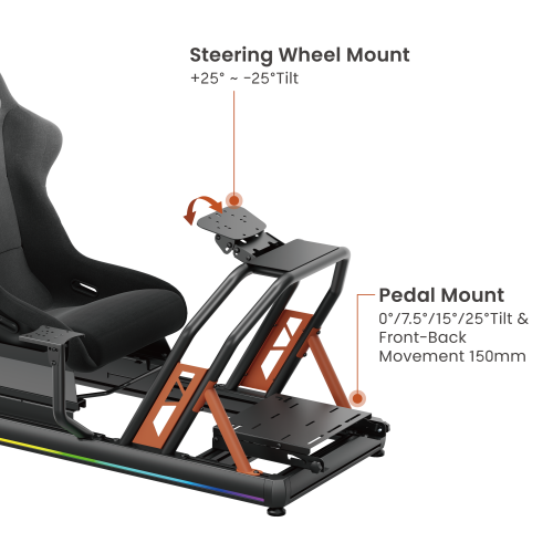 Upscale Full Aluminum Racing Simulator Cockpit LRS08-BS02-KP01 Ultra stability, high compatibility and adjustability. from china(chinese)
