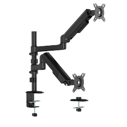 Dual Screen Pole-Mounted FlexPrecision Cost-Effective Mechanical Spring Monitor Arm 