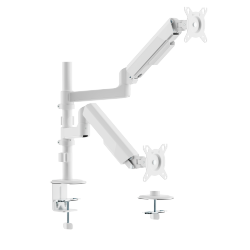 Dual Screen Pole-Mounted FlexPrecision Cost-Effective Mechanical Spring Monitor Arm 