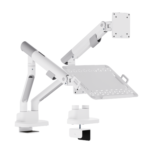 Nova Slim Mechanical Spring Dual Monitor Arm with Laptop Tray LDT105-C024ML Slim, Sleek, Smooth from china(chinese)