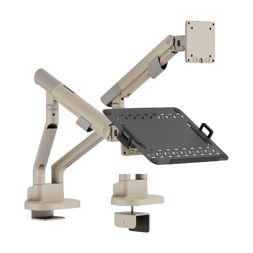 Nova Slim Mechanical Spring Dual Monitor Arm with Laptop Tray LDT105-C024ML Slim, Sleek, Smooth from china(chinese)