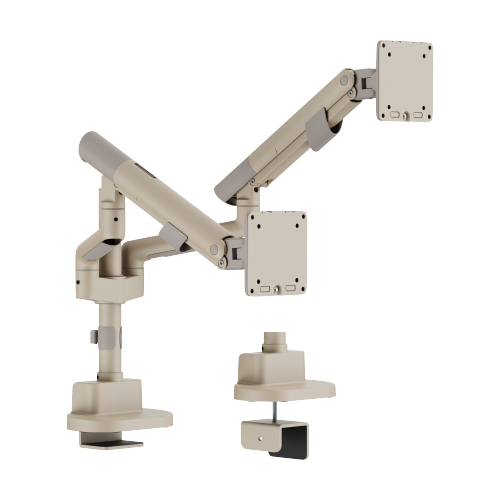Nova Slim Pole-Mounted Mechanical Spring Dual Monitor Arm LDT105-C024P Slim, Sleek, Smooth from china(chinese)