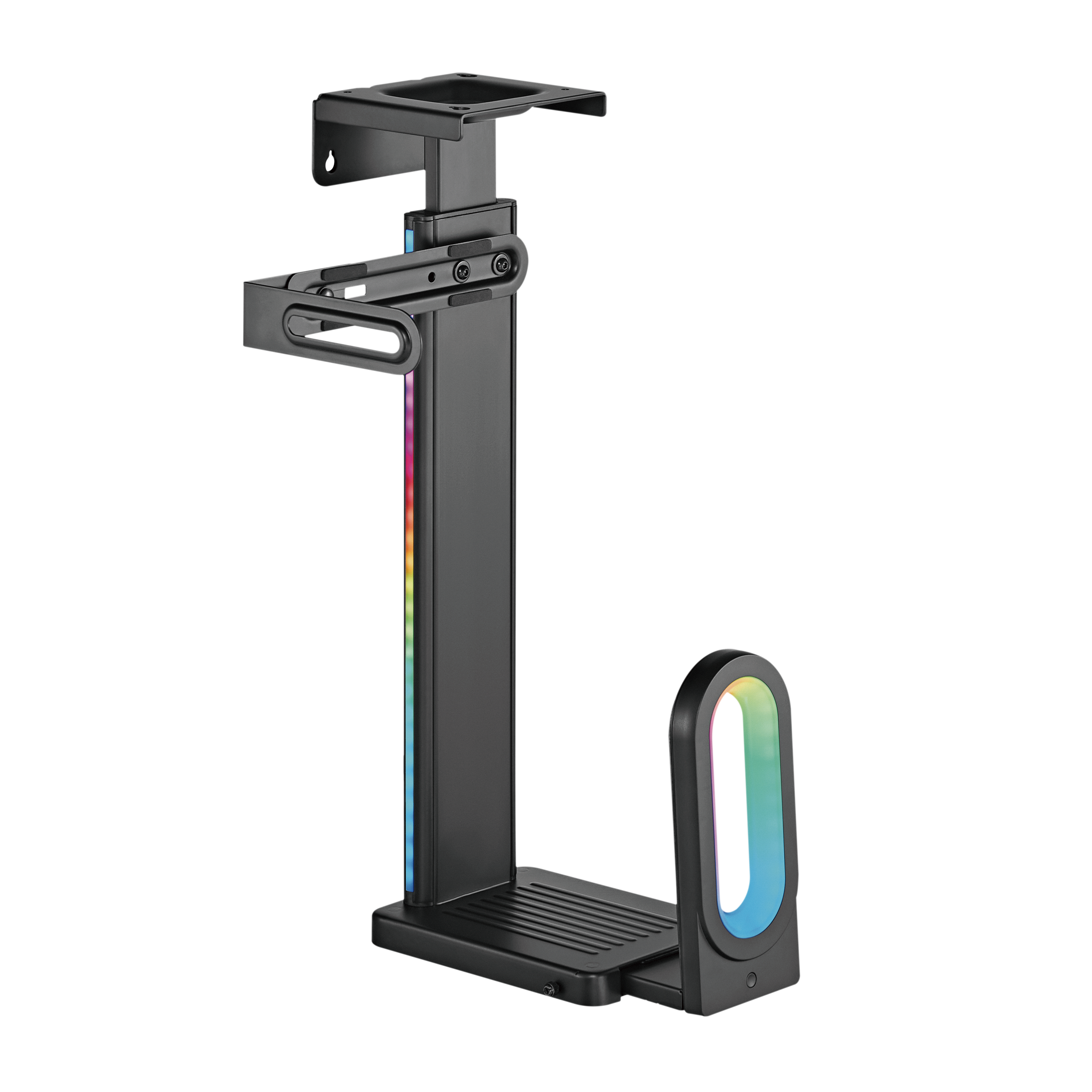 Easy Set-Up Under-Desk/Wall CPU Holder with RGB Lighting