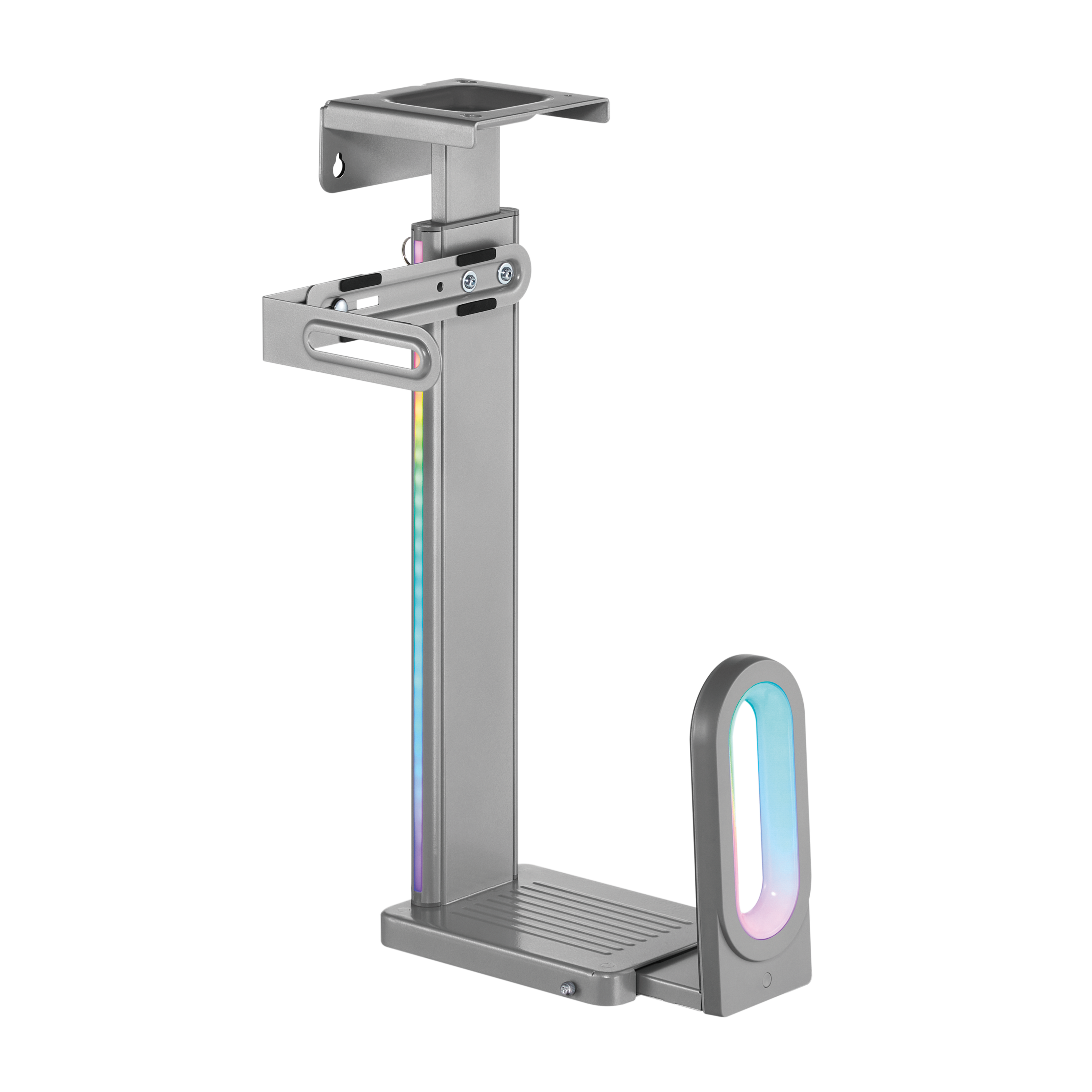 Easy Set-Up Under-Desk/Wall CPU Holder with RGB Lighting