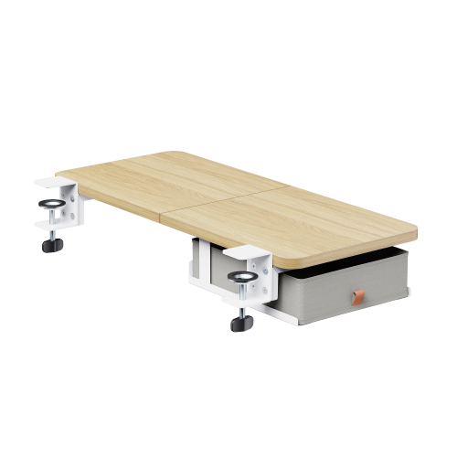Desk Extension Tray with Storage Drawer (Large Surface) DET07-02L Expand Your Workspace with Integrated Storage from china(chinese)