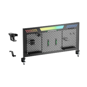  Clamp-on Desk Pegboard with RGB Lighting & Accessories