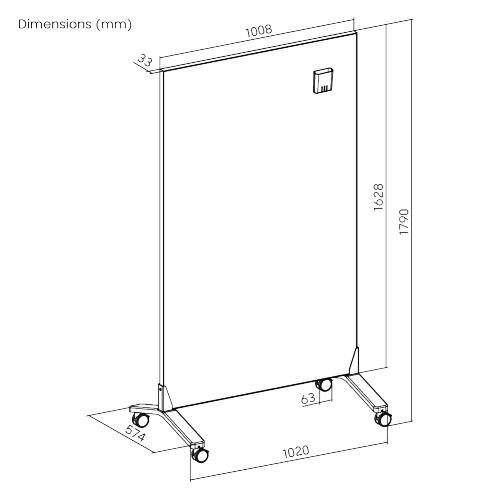 Mobile Magnetic Double-Sided Glass Whiteboard WB22-01 with Magnetic Pen Holder from china(chinese)