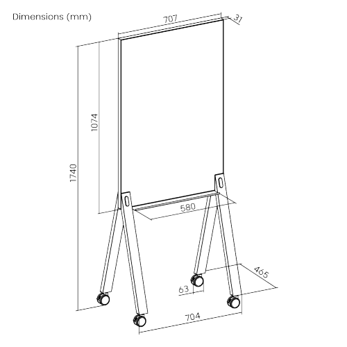 Mobile Magnetic Double-Sided Glass Whiteboard WB23-01 with Storage Tray  from china(chinese)