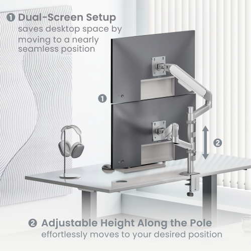 Simplicity Economical Mechanical Spring Pole-Mounted Dual-Screen Monitor Arm LDT108-C024PE Combines functionality with modernity. from china(chinese)