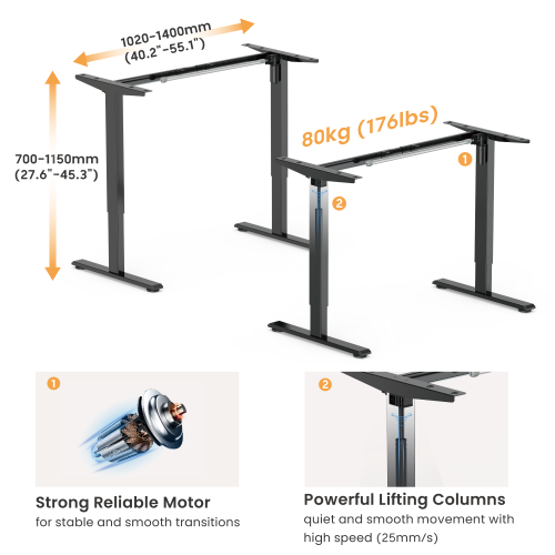 Sturdy Single-Motor Sit-Stand Desk (Reversed Column) S22-22R  from china(chinese)