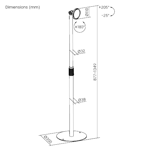 Universal Bezel-Less Anti-Theft Tablet Floor Stand PAD40-01  from china(chinese)