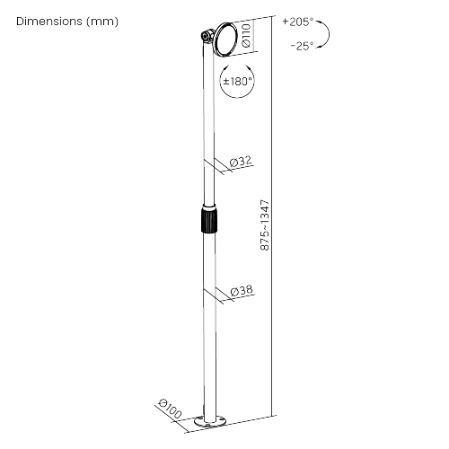 Universal Bezel-Less Anti-Theft Tablet Floor Stand PAD40-02  from china(chinese)