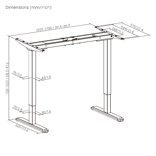 GoodValue Brushless Dual-Motor Sit-stand Desk (Two-Stage Reversed Column) M16-22R Weight Capacity up to 125kg, Speed up to 32mm/s from china(chinese)