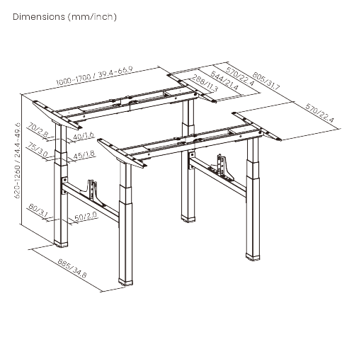 GoodValue Brushless Quad-Motor Sit-stand Desk (Three-Stage Standard Column) M16-43D Weight Capacity up to 125kg, Speed up to 40mm/s from china(chinese)