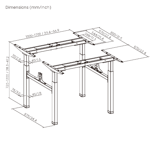 GoodValue Brushless Quad-Motor Sit-stand Desk (Two-Stage Standard Column) M16-42D Weight Capacity up to 125kg, Speed up to 32mm/s from china(chinese)