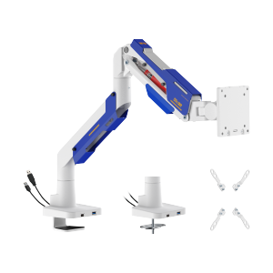 Armada Heavy-Duty Gas Spring Monitor Arm with USB-A & USB-C Ports