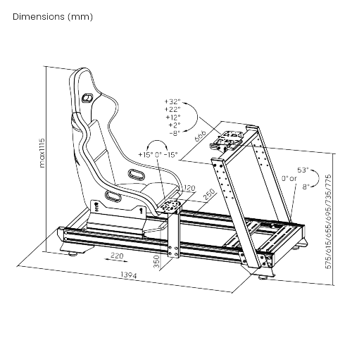 Strix Sim Racing Cockpit with Gear Shift Mount & Seat LRS16-BS03 Robust Frame & Fiberglass Seat  from china(chinese)