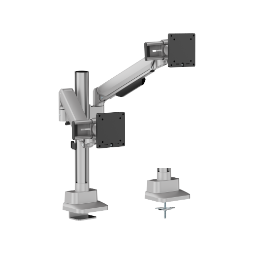 Modular Mechanical Spring Dual Monitor Arm with Sliders LDT86S-C022S  Smooth adjustments, lasting performance. from china(chinese)