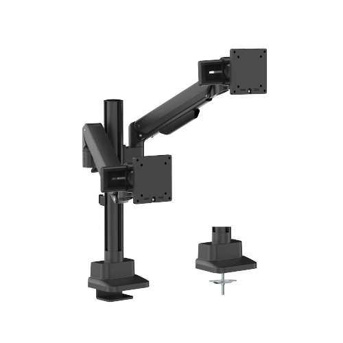 Modular Mechanical Spring Dual Monitor Arm with Sliders LDT86S-C022S  Smooth adjustments, lasting performance. from china(chinese)