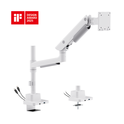 Hercules Heavy-Duty Pole-Mounted Gas Spring Monitor Arm with USB-A & USB-C Ports LDT99-C012UCP  · Effortlessly Adjustable · Heavy-Duty · Stylish from china(chinese)