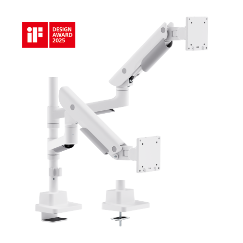 Hercules Heavy-Duty Pole-Mounted Gas Spring Dual Monitor Arm LDT99-C024P · Effortlessly Adjustable · Heavy-Duty · Stylish from china(chinese)