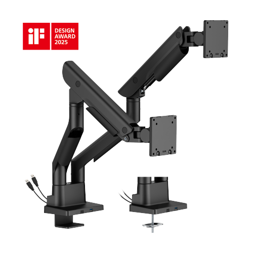 Hercules Heavy-Duty Gas Spring Dual Monitor Arm with USB-A & USB-C Ports LDT99-C024UC  · Effortlessly Adjustable · Heavy-Duty · Stylish from china(chinese)