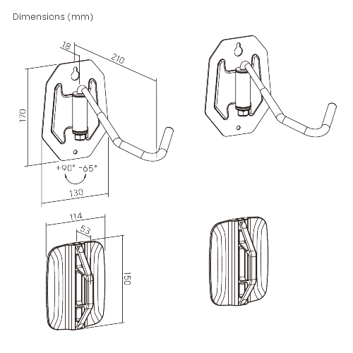Economical Swiveling Wall-Mounted Bike Racks (2 Packs) LBM15-02 A full-featured solution with super low cost from china(chinese)