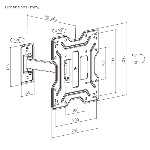 Economy Full-Motion TV Wall Mount LDA41-221 For most 23"-43" TVs up to 30kg/66lbs from china(chinese)