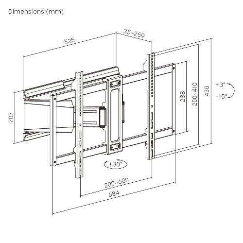 Ultra-Slim Heavy-Duty Full-Motion TV Mounts LPA88-464 Slim in design, strong in capability from china(chinese)