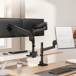 LIFTMAX Heavy-Duty Pole-Mounted Single-Screen Mechanical Spring Monitor Arm