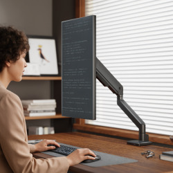 LIFTMAX Heavy-Duty Single-Screen Mechanical Spring Monitor Arm with 3.0 USB-A & USB-C Ports