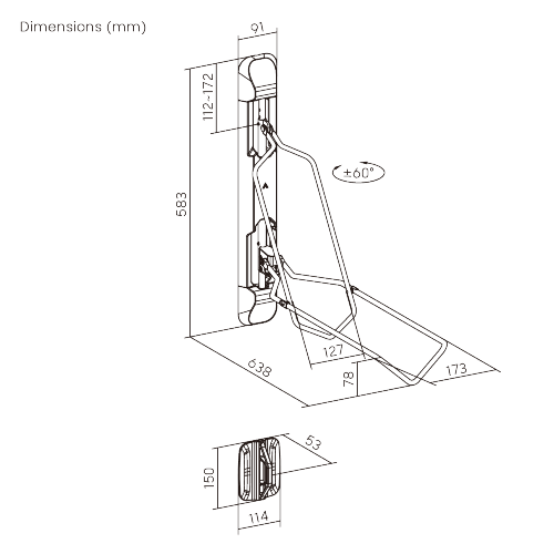 Soporte de Pared para Bicicletas LBM-06L Se Adapta a la Mayoría de los Tipos de Bicicletas: E-Bikes, Hybrid, Small MTB o BMX sin guardabarros con ancho de neumático 2,8''~5'' from china(chinese)