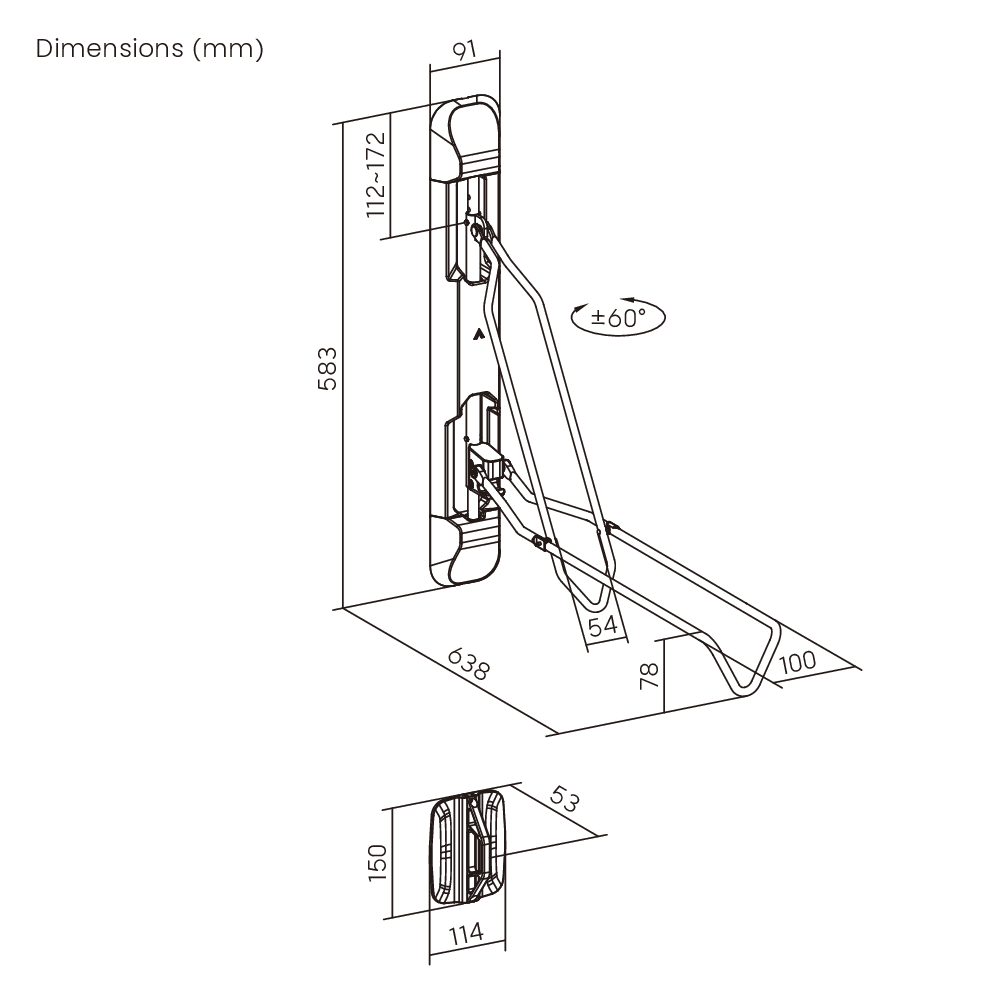 Wall Mounted Tire Width ≤2.1'' Bike Rack