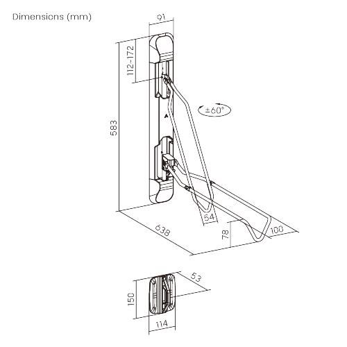 Soporte de Pared para Bicicletas LBM-06S Se Adapta a la Mayoría de los Tipos de Bicicletas: E-Bikes, Hybrid, Small MTB o BMX sin guardabarros con ancho de neumático ≤2,1’’ from china(chinese)
