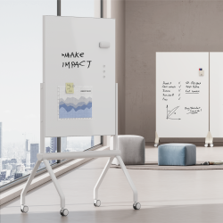 Mobile Magnetic Double-Sided Glass Whiteboard