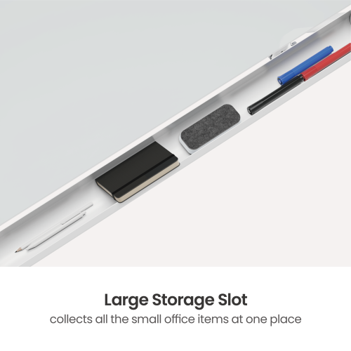 Mobile Magnetic Double-Sided Glass Whiteboard WB21-01 with Storage Slot from china(chinese)