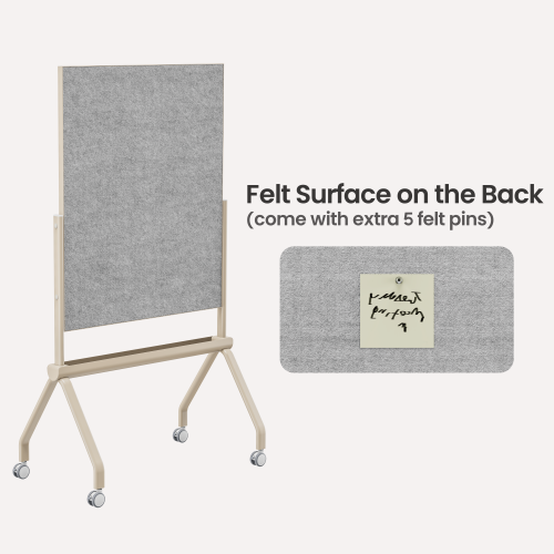 Mobile Magnetic Single-Sided Glass Whiteboard with Felt Surface WB21-02 with Storage Slot from china(chinese)