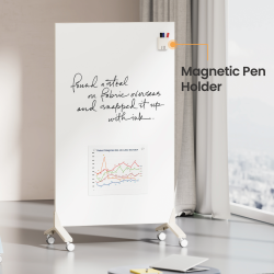 Mobile Magnetic Double-Sided Glass Whiteboard