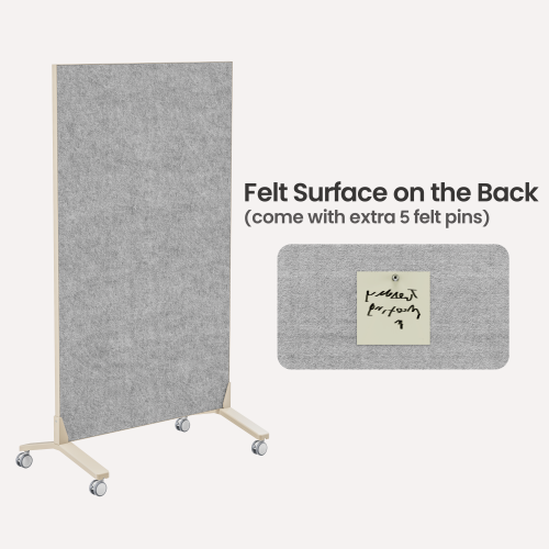 Mobile Magnetic Single-Sided Glass Whiteboard with Felt Surface WB22-02 with Magnetic Pen Holder from china(chinese)