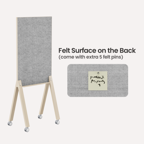 Mobile Magnetic Single-Sided Glass Whiteboard with Felt Surface WB23-02 with Storage Tray from china(chinese)